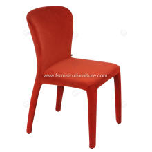 Italian minimalist red leather armrest dining chairs